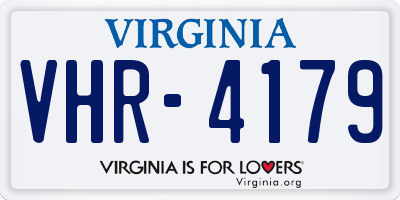 VA license plate VHR4179