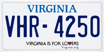 VA license plate VHR4250
