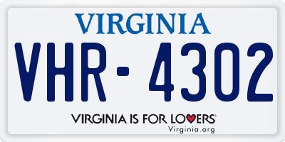 VA license plate VHR4302