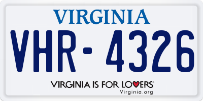 VA license plate VHR4326