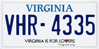 VA license plate VHR4335