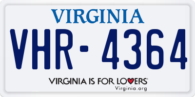 VA license plate VHR4364