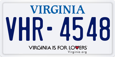 VA license plate VHR4548