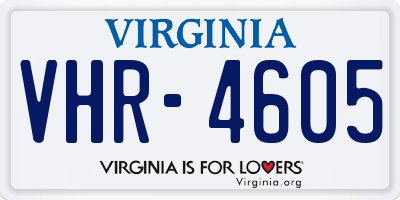 VA license plate VHR4605