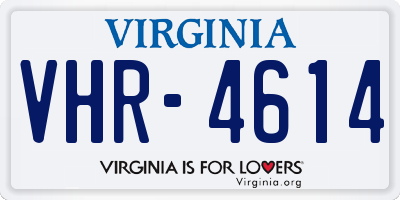 VA license plate VHR4614