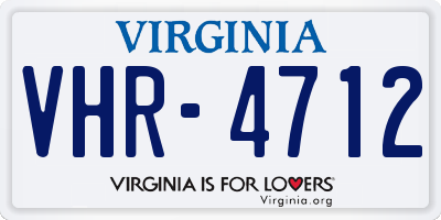 VA license plate VHR4712