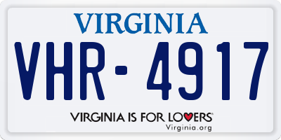 VA license plate VHR4917