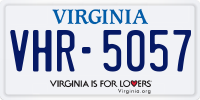 VA license plate VHR5057