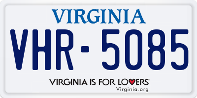 VA license plate VHR5085