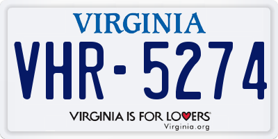 VA license plate VHR5274