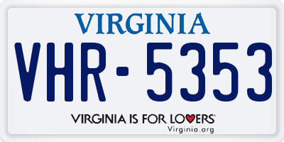 VA license plate VHR5353
