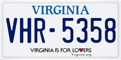 VA license plate VHR5358
