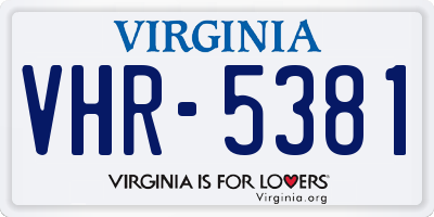 VA license plate VHR5381