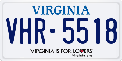 VA license plate VHR5518