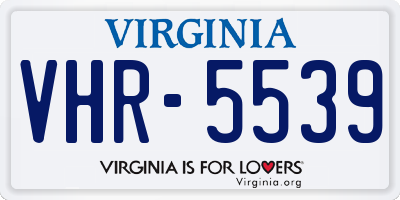 VA license plate VHR5539