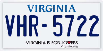 VA license plate VHR5722