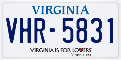 VA license plate VHR5831