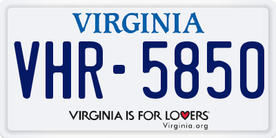 VA license plate VHR5850