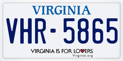 VA license plate VHR5865