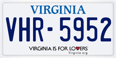 VA license plate VHR5952