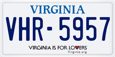 VA license plate VHR5957