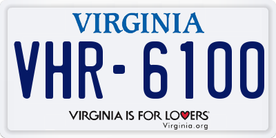 VA license plate VHR6100