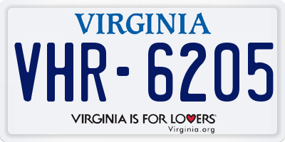 VA license plate VHR6205