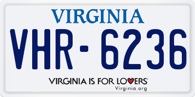 VA license plate VHR6236