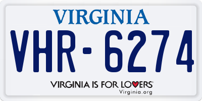 VA license plate VHR6274