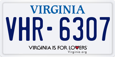 VA license plate VHR6307