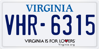 VA license plate VHR6315