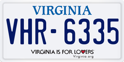 VA license plate VHR6335