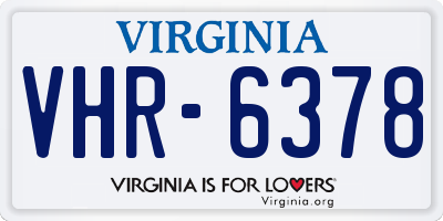 VA license plate VHR6378