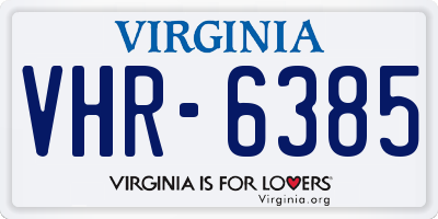 VA license plate VHR6385