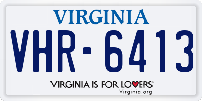 VA license plate VHR6413