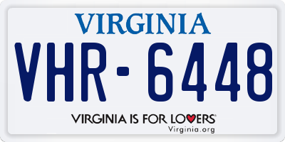 VA license plate VHR6448