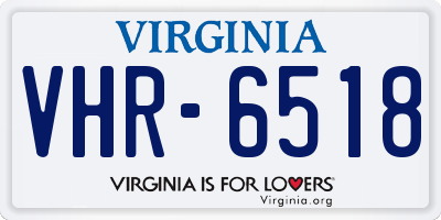 VA license plate VHR6518