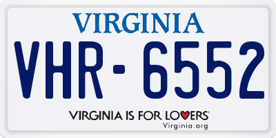 VA license plate VHR6552