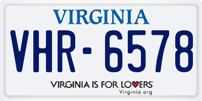 VA license plate VHR6578