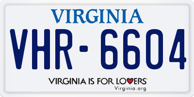 VA license plate VHR6604