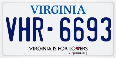 VA license plate VHR6693