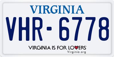 VA license plate VHR6778