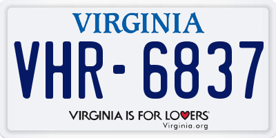 VA license plate VHR6837