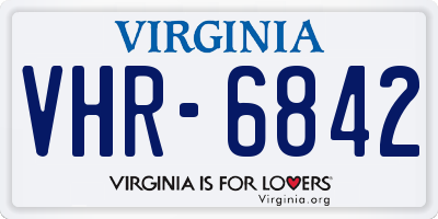 VA license plate VHR6842