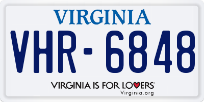 VA license plate VHR6848