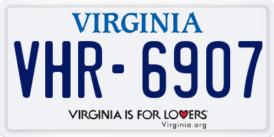 VA license plate VHR6907