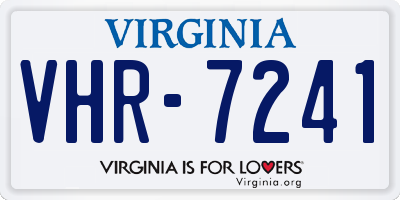 VA license plate VHR7241