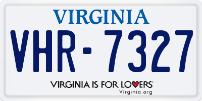 VA license plate VHR7327