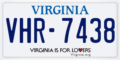 VA license plate VHR7438