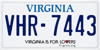 VA license plate VHR7443